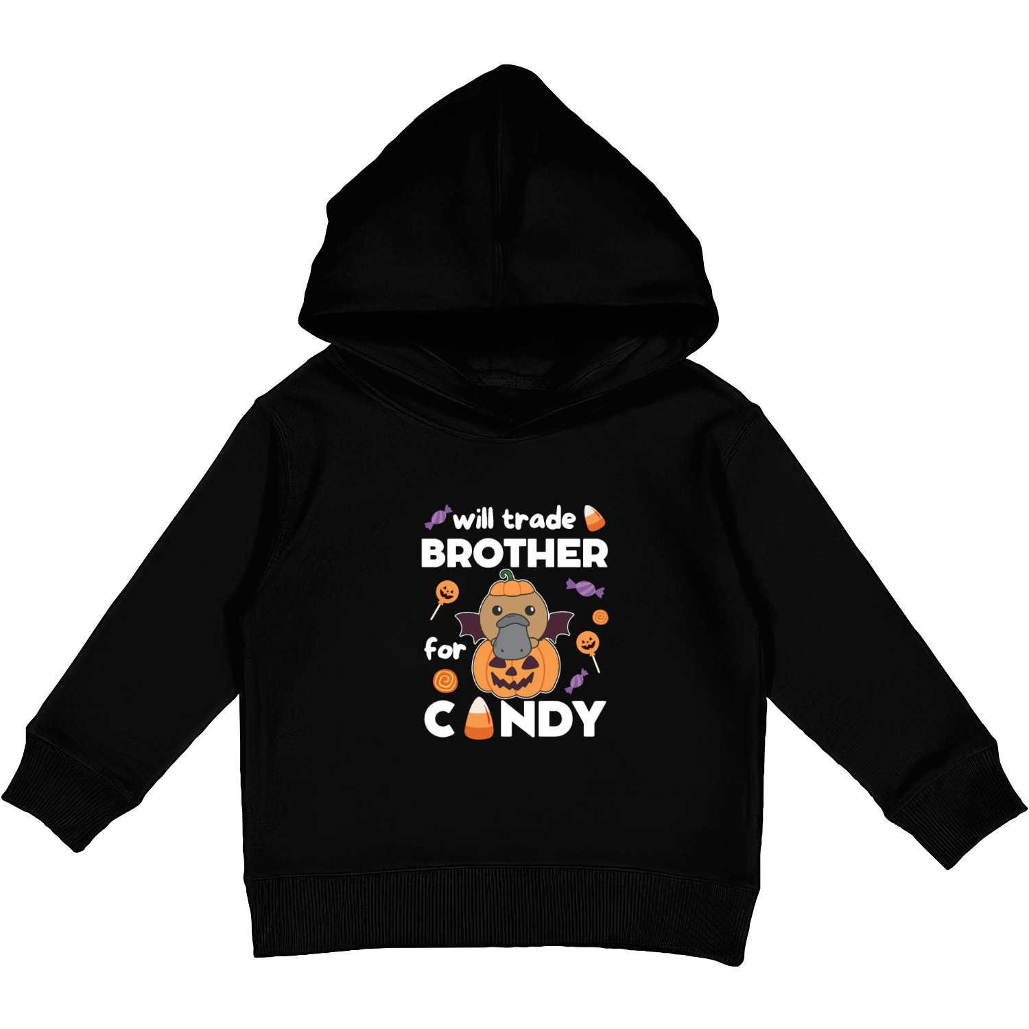Platypus Halloween Trade Brother For Candy Kids Pullover Hoodies