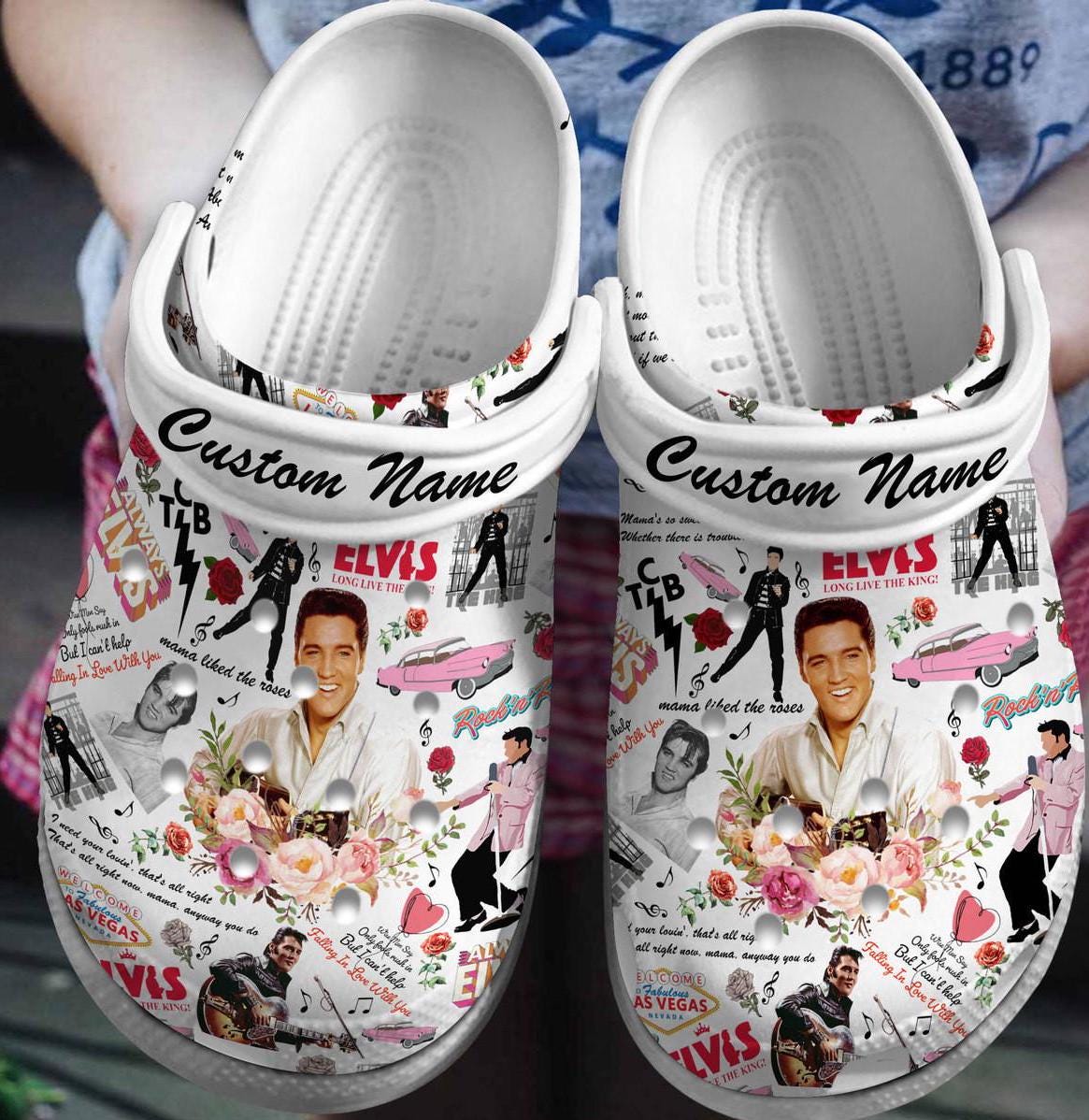 Elvis Presley Clogs Shoes, Elvis Presley Custom Slipper, Custom Clogs, Custom Clogs Shoes, Personalized Shoes