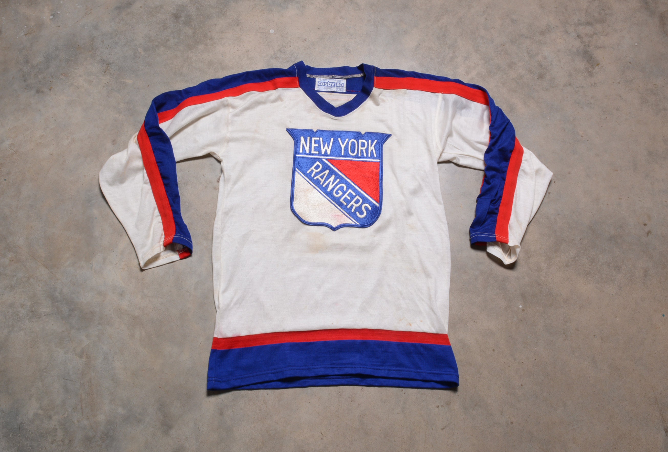 vintage 70s hockey jersey NY Rangers red white blue sweater 1970