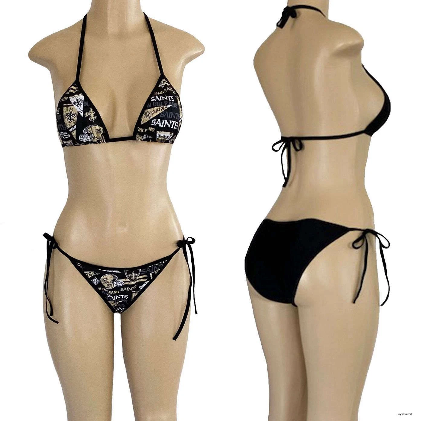 New Orleans Saints String Bikini Set, Two Piece Swimsuit Beachwear Sexy Bikini