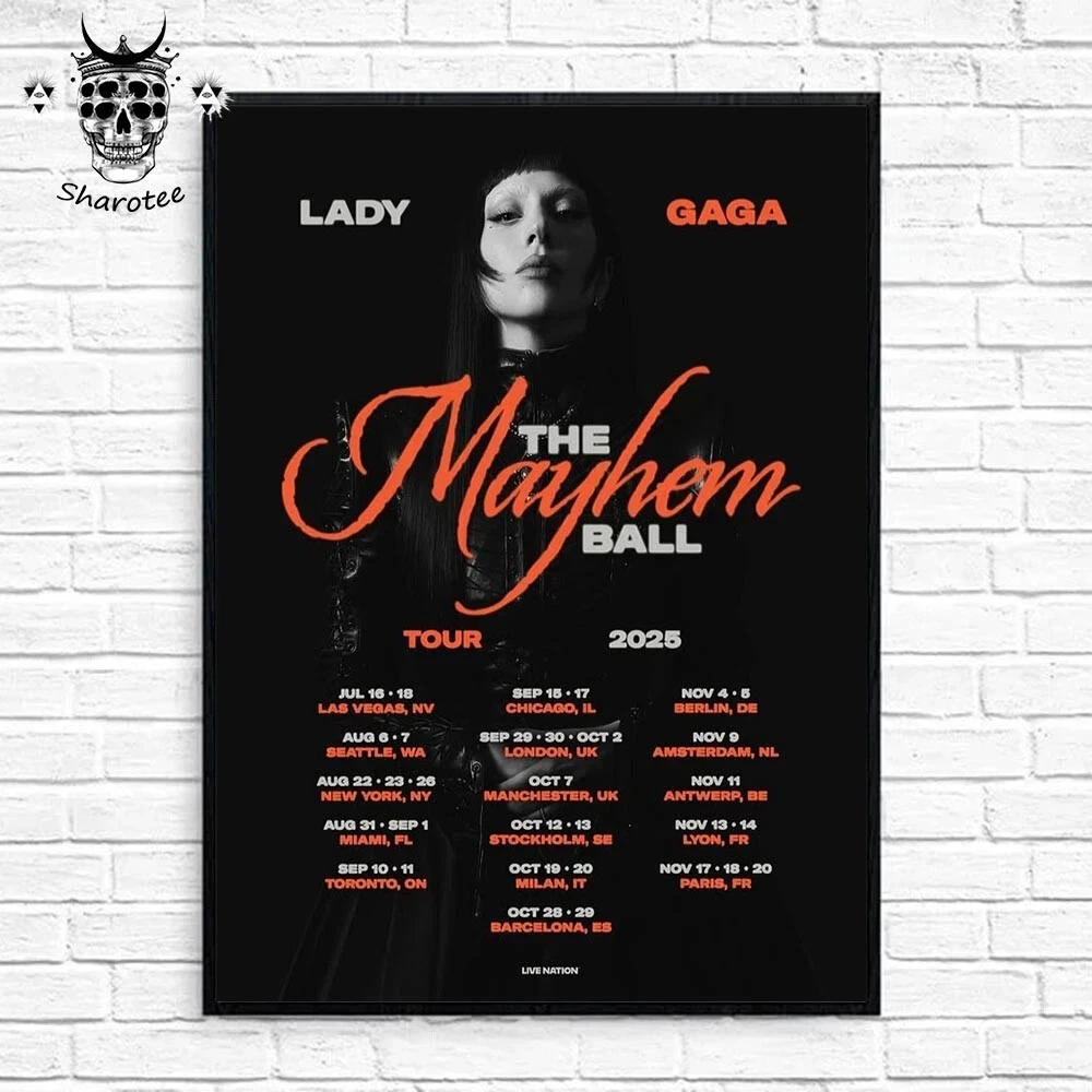 NEW Ld ga The Mayhem Ball Tour 2025 Poster Wall Art No Frame
