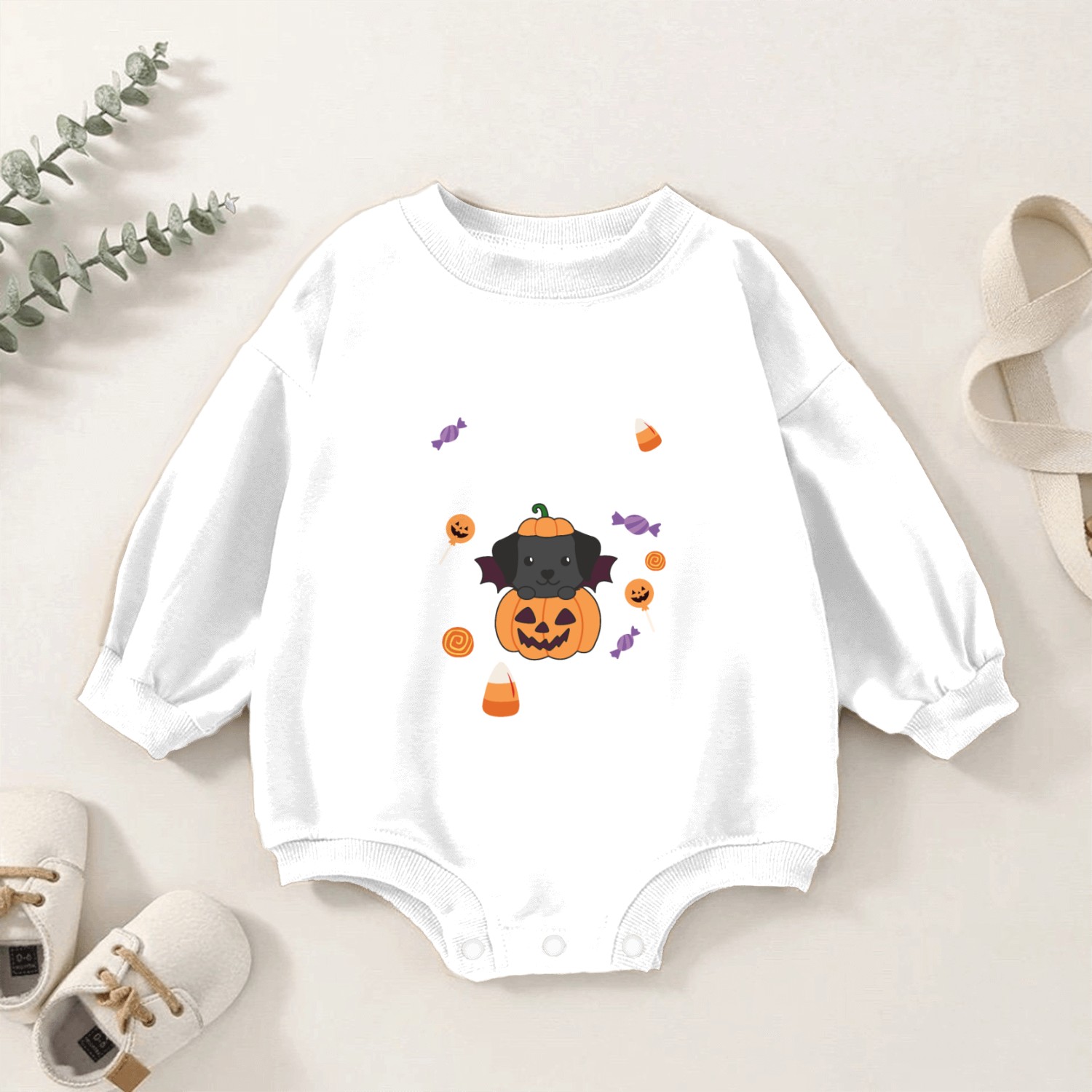 Labrador Halloween Trade Brother For Candy Baby Romper Sweatshirts