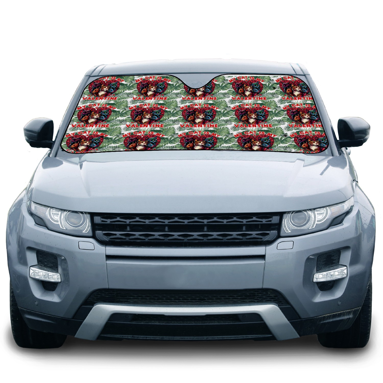 My Cat is My Valentine Cute Valentine's Day Cat Car Sun Shades