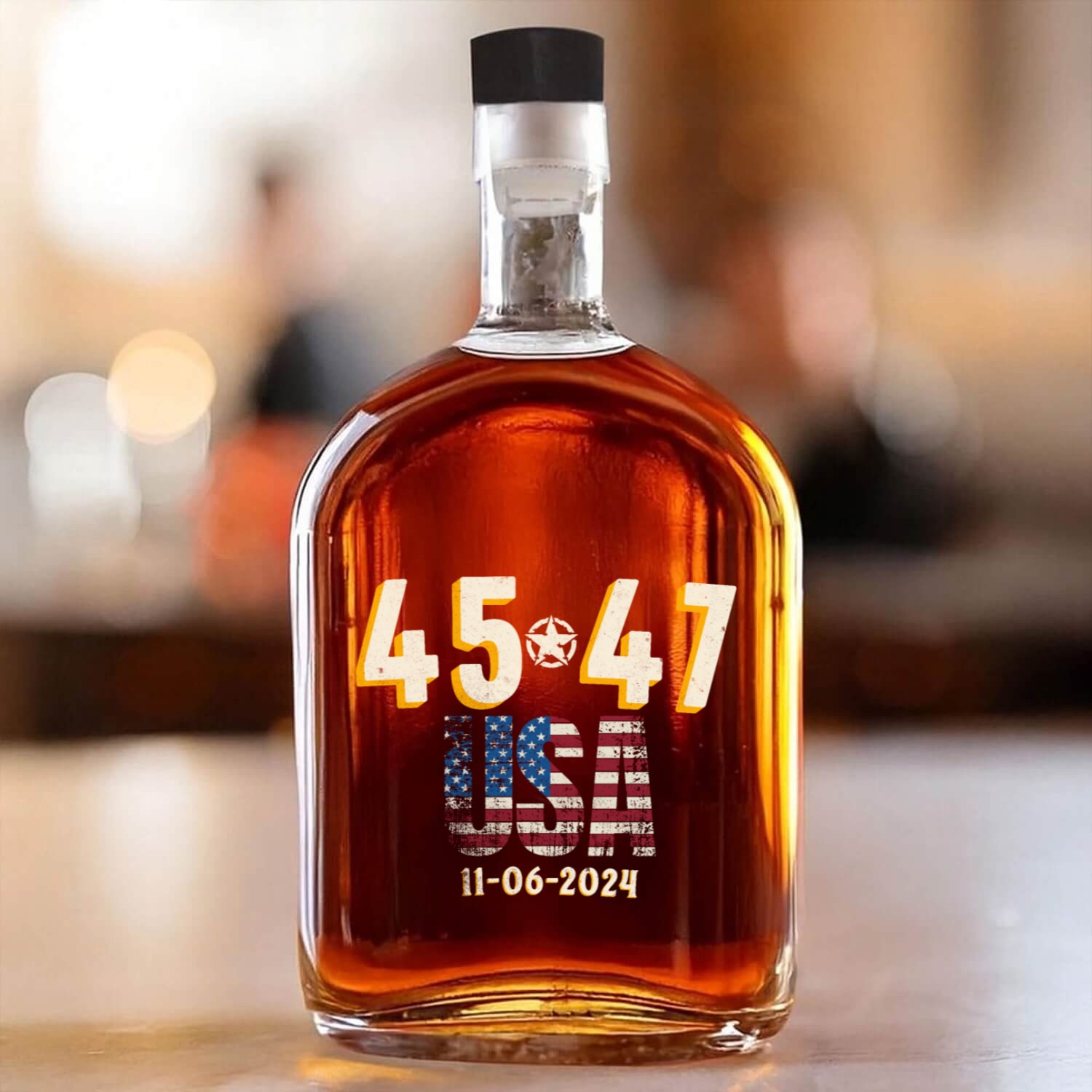 White House 45- 47 Sports Event Date Badge Whiskey Bottles