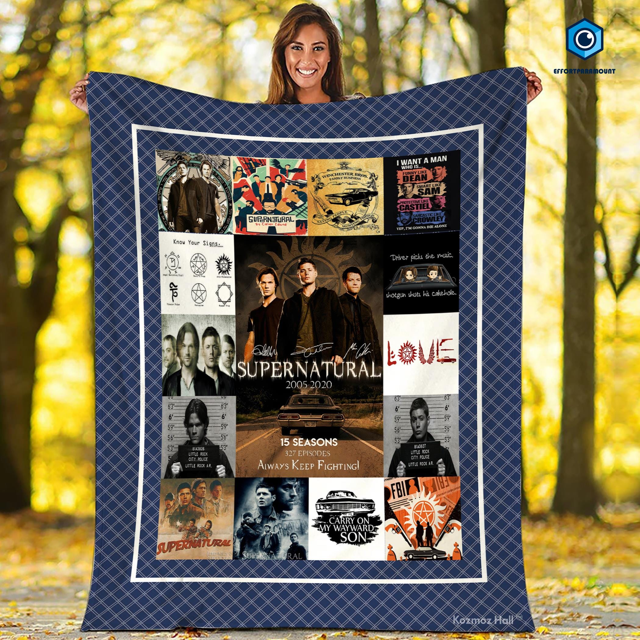 Supernatural Premium Fleece Blanket, Supernatural Movie Fleece Blanket, Supernatural Fans Blanket Mink Sherpa, Anniversary Gift for Fan