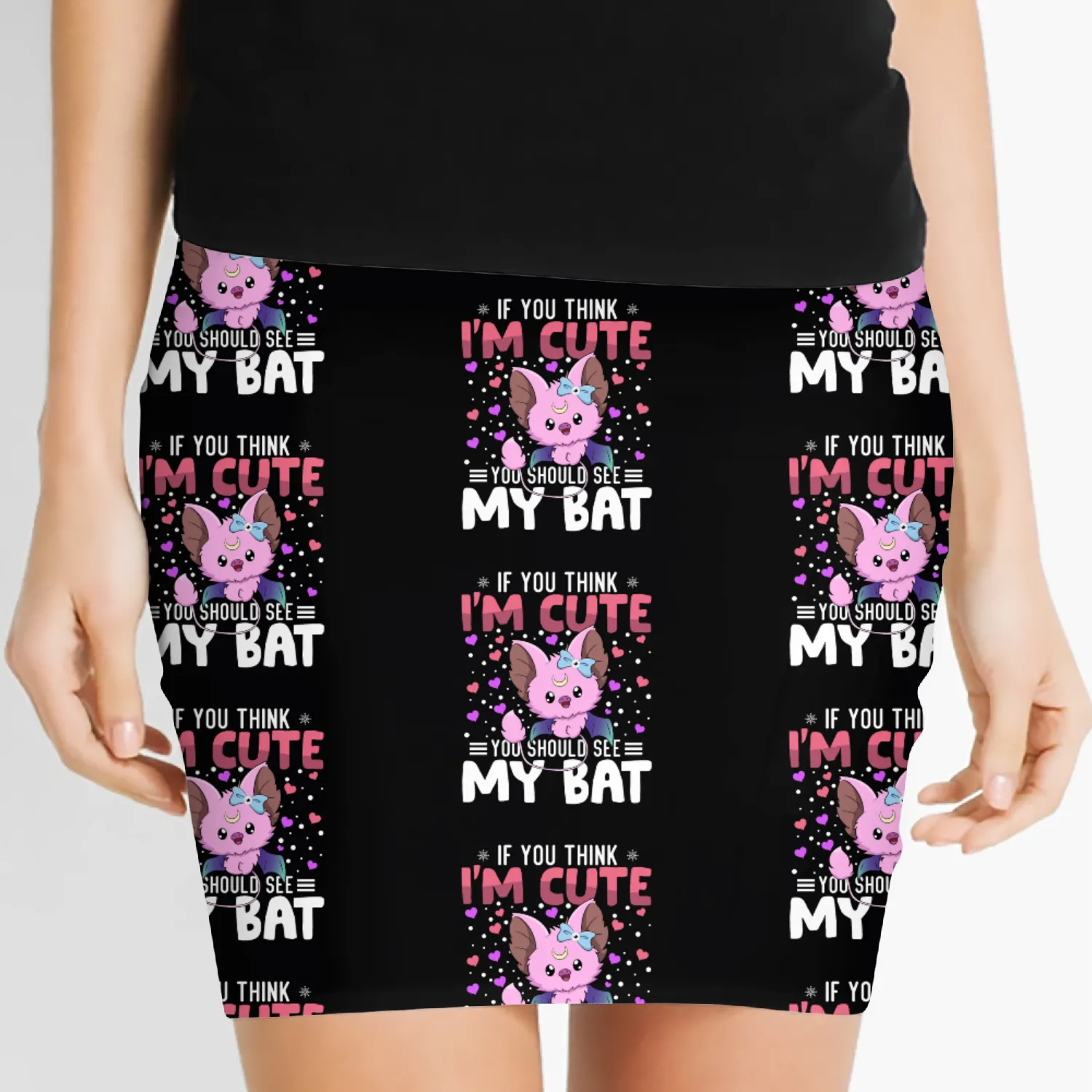Bat Heart Valentine's Day Animal For Womens Kids Women's Mini Skirts