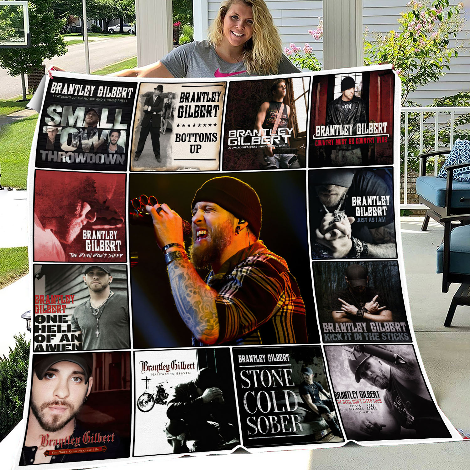 Brantley Gilbert Quilt Blanket, Gift for fan Music Lovers