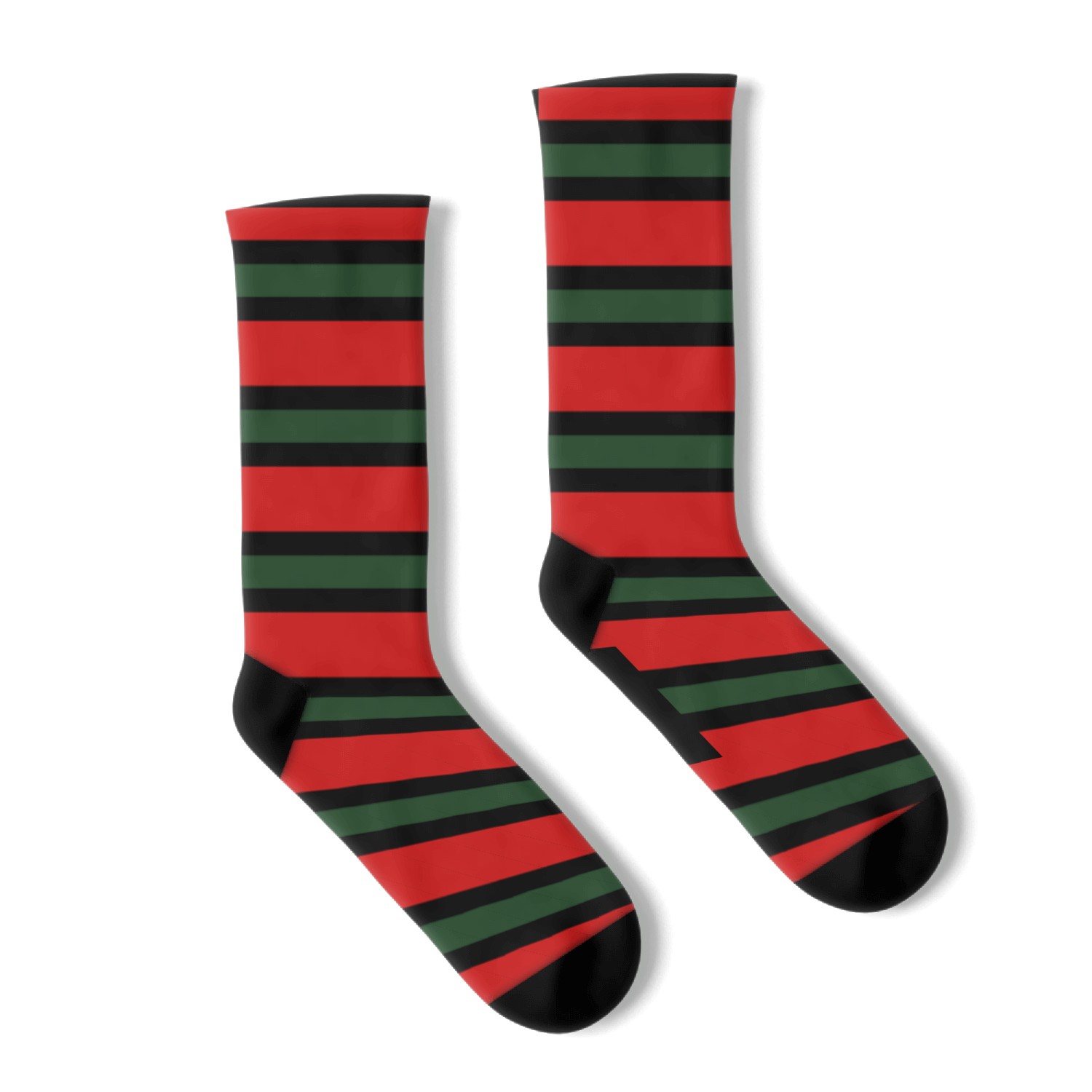Three Stripes red, green, red Socks