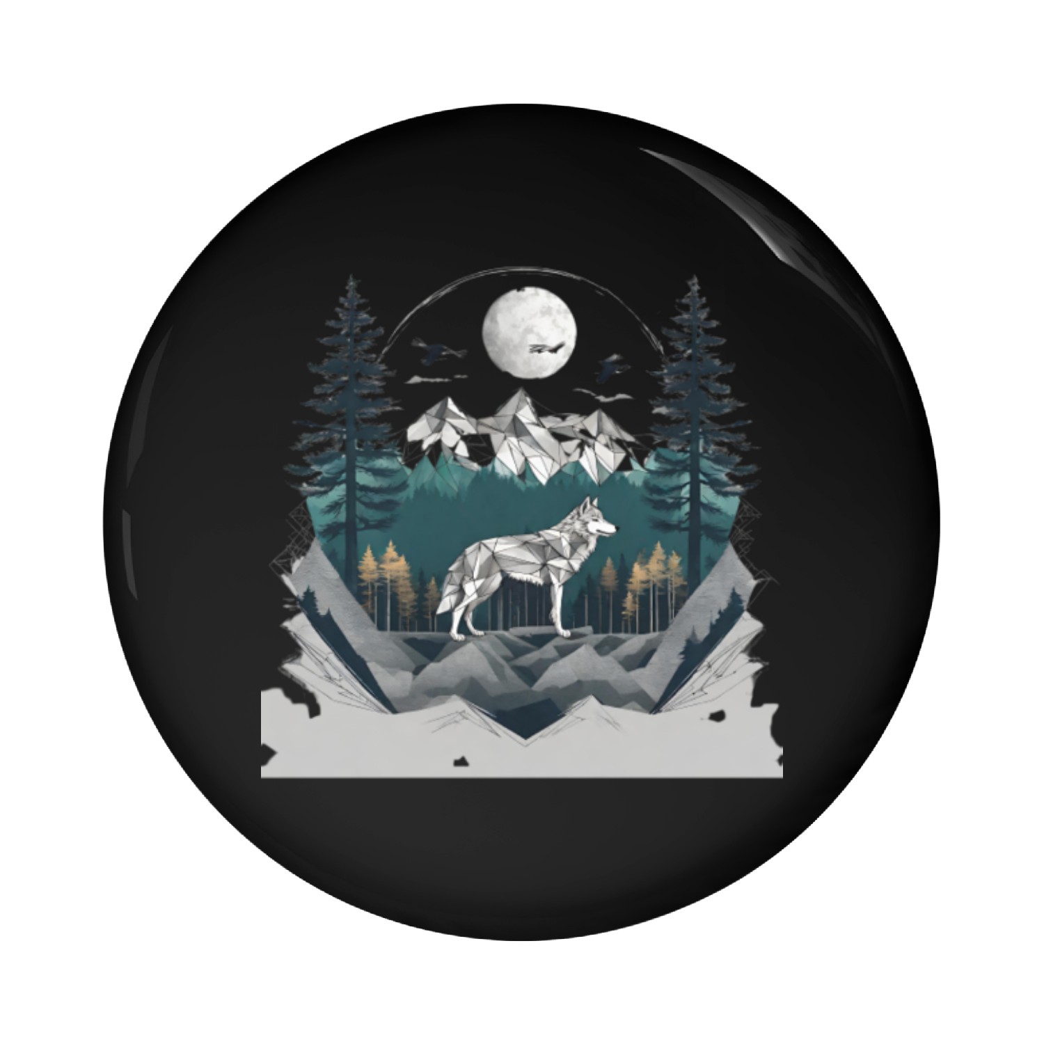 Wolf's Lone Geosphere Pin Buttons