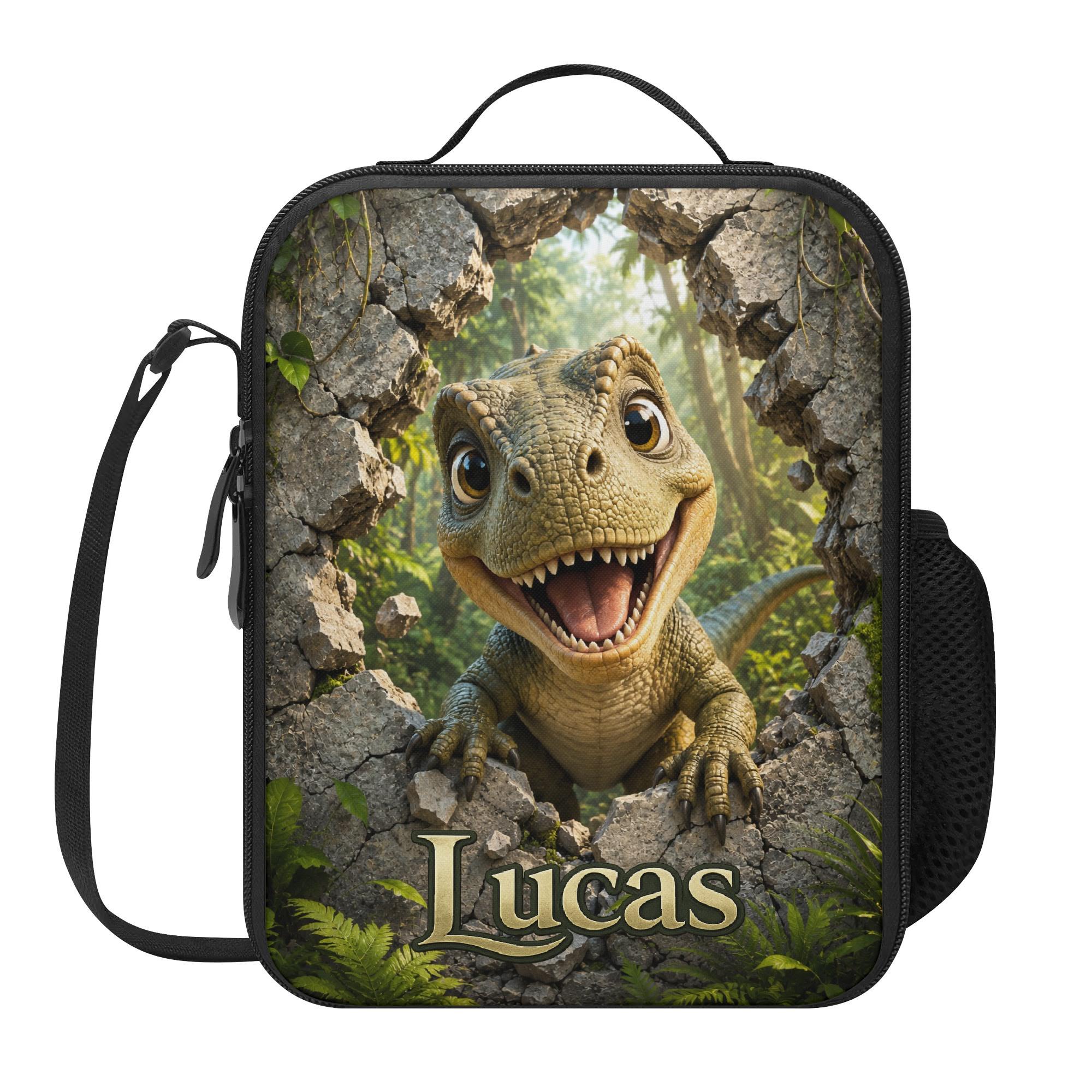 Cute Baby Dinosaur Jungle Lunch Bag for School Camp Boys & Girls
