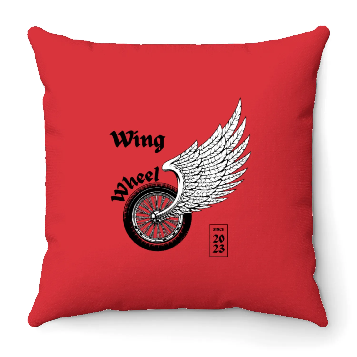 Wing wheel Throw Pillows