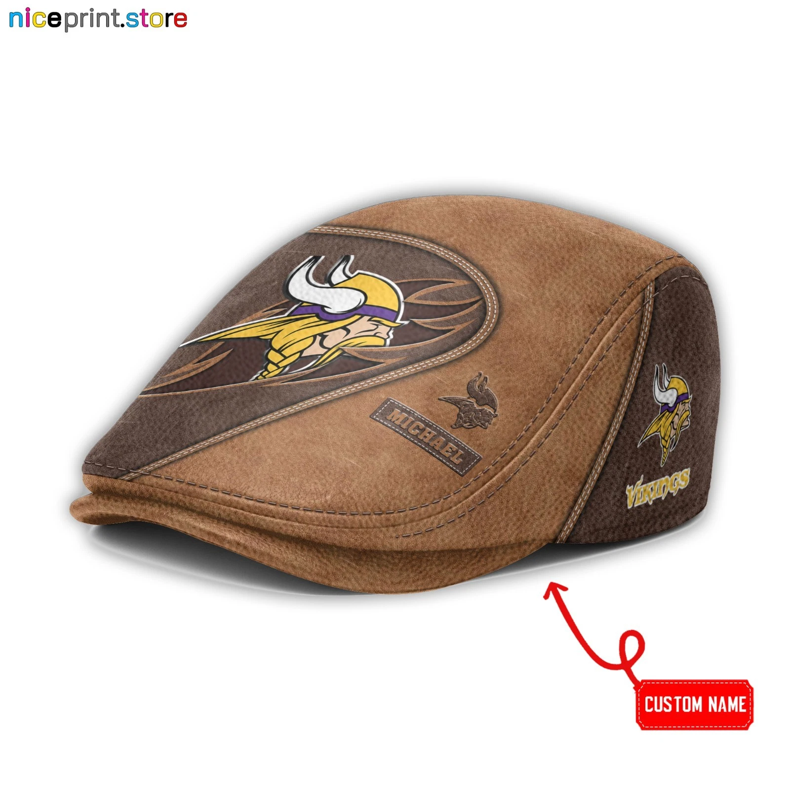 Cap Minnesota Team Vikings Jeff Cap football Newsboy Cap Golf Cap football FlatCap