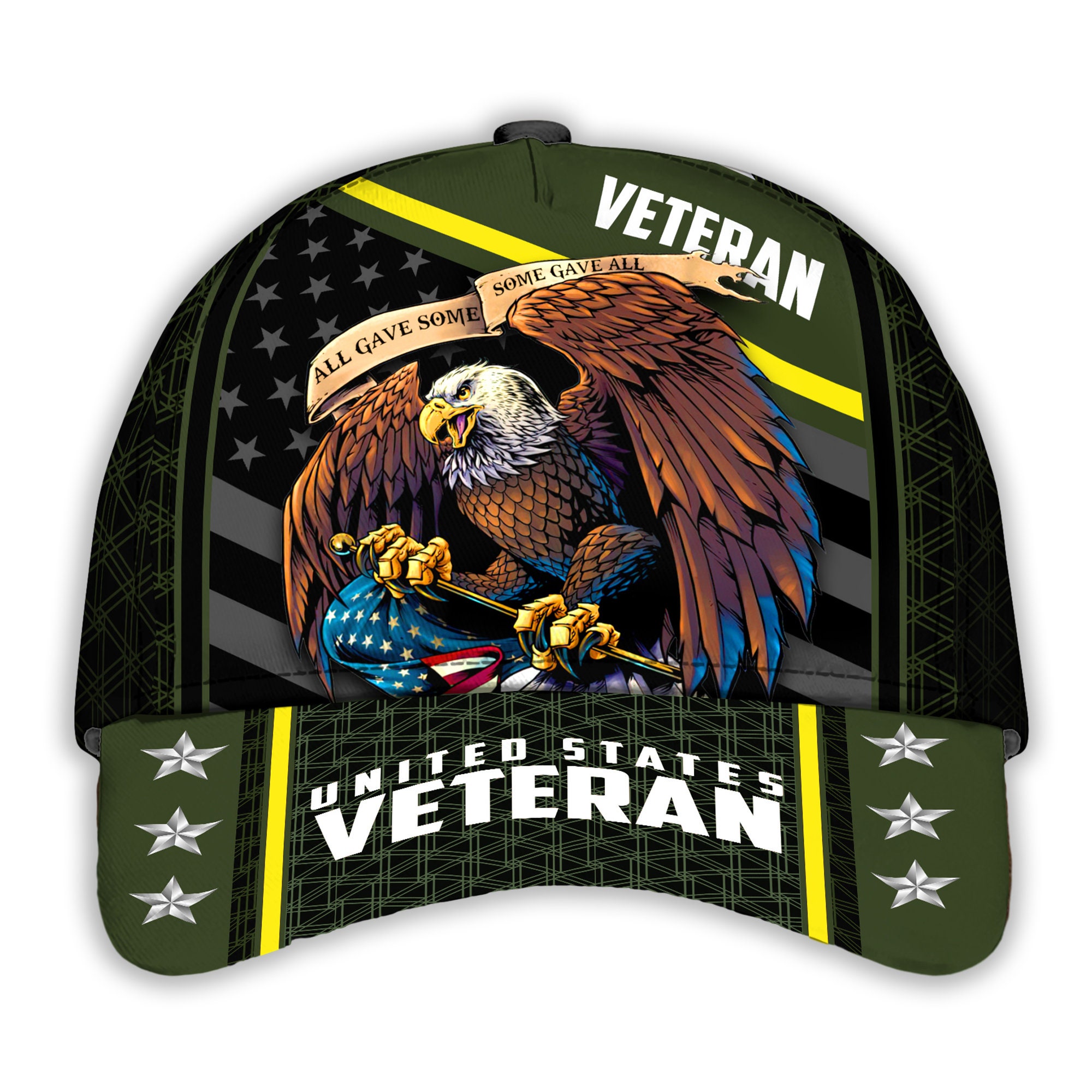 All Gave Some Some Gave All Veteran Cap, Proud Veteran Hat, Adjustable Baseball Eagle Flag Cap