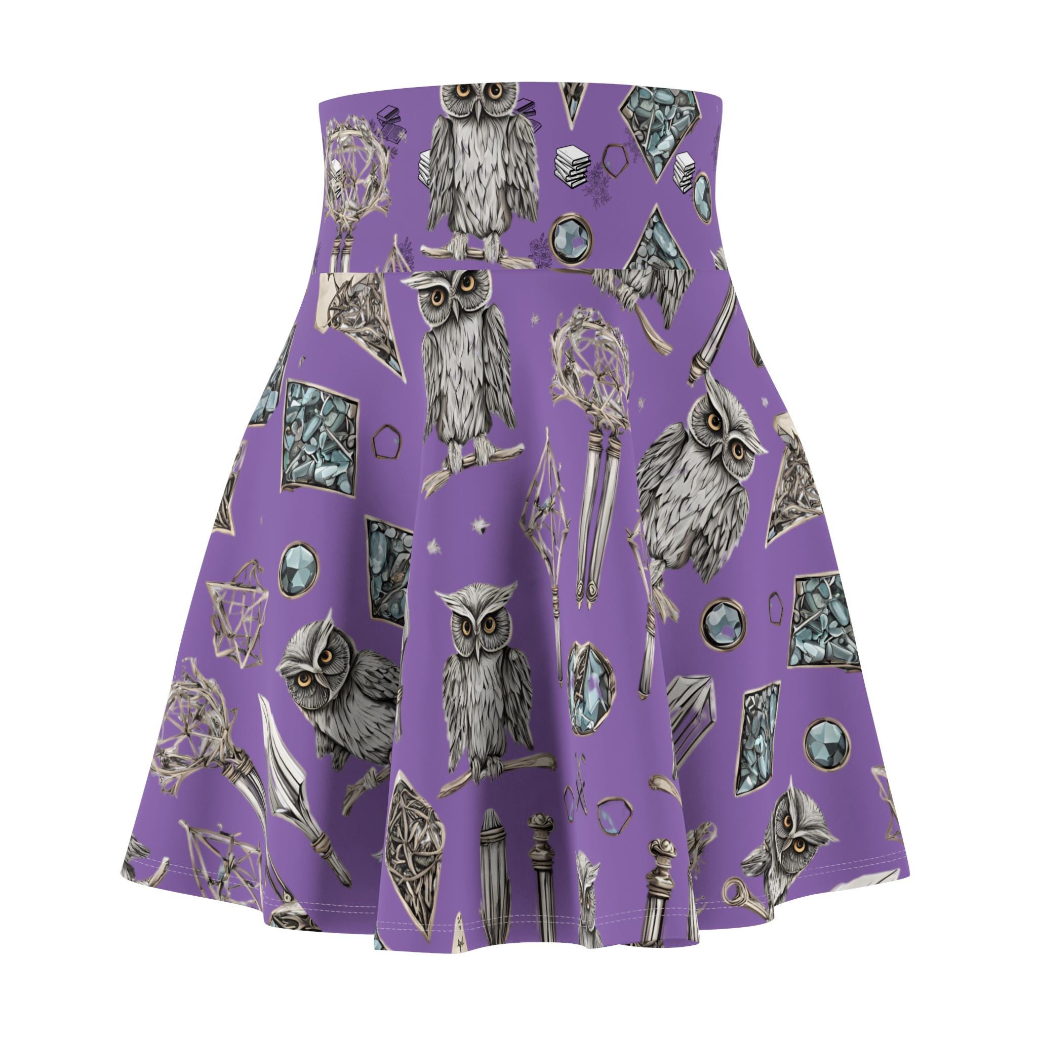 Women's Magic Crystal Owl Skater Skirt