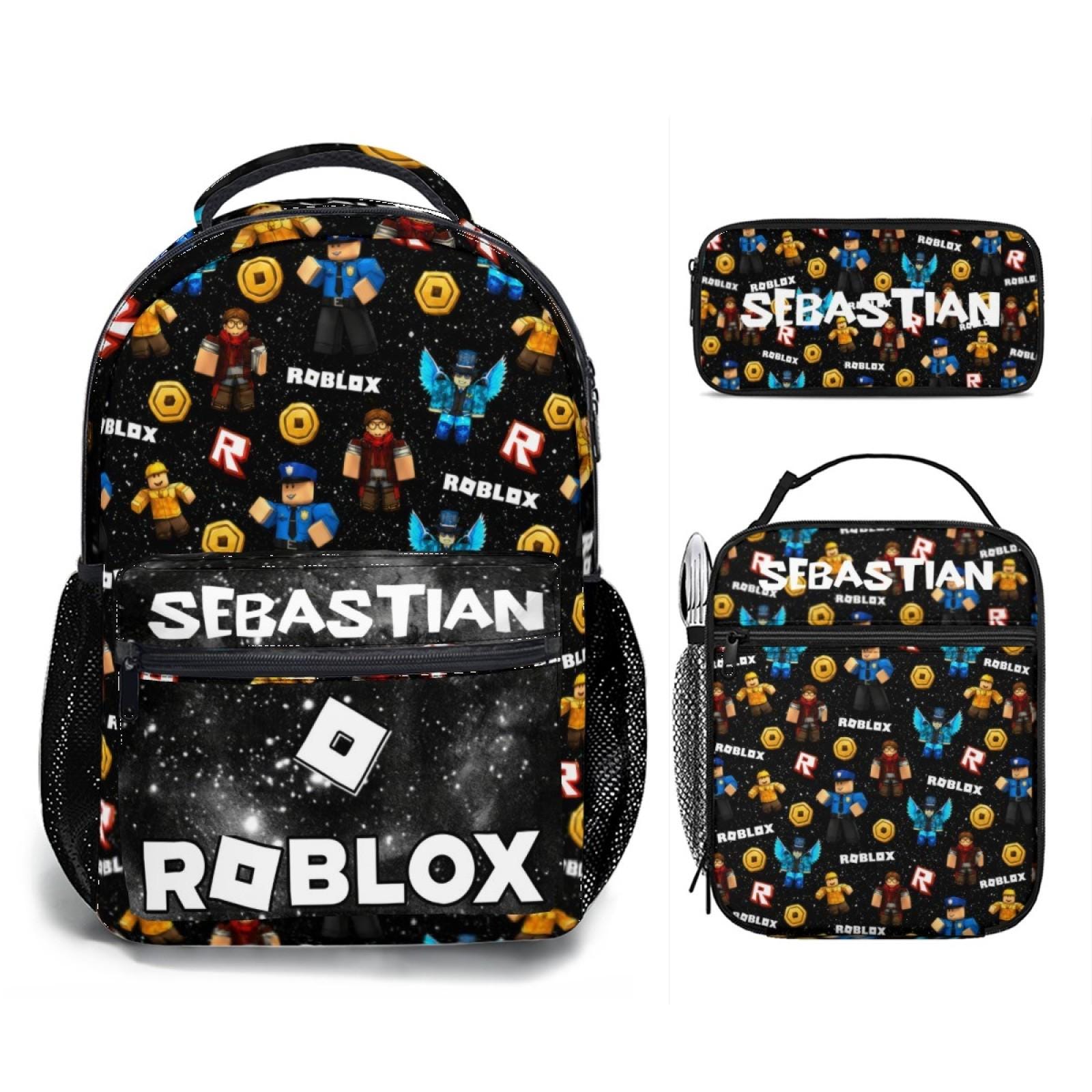 Personalized Roblox Backpack Set Custom Name Back To School Bookbag LunchBag Gamer's Gift