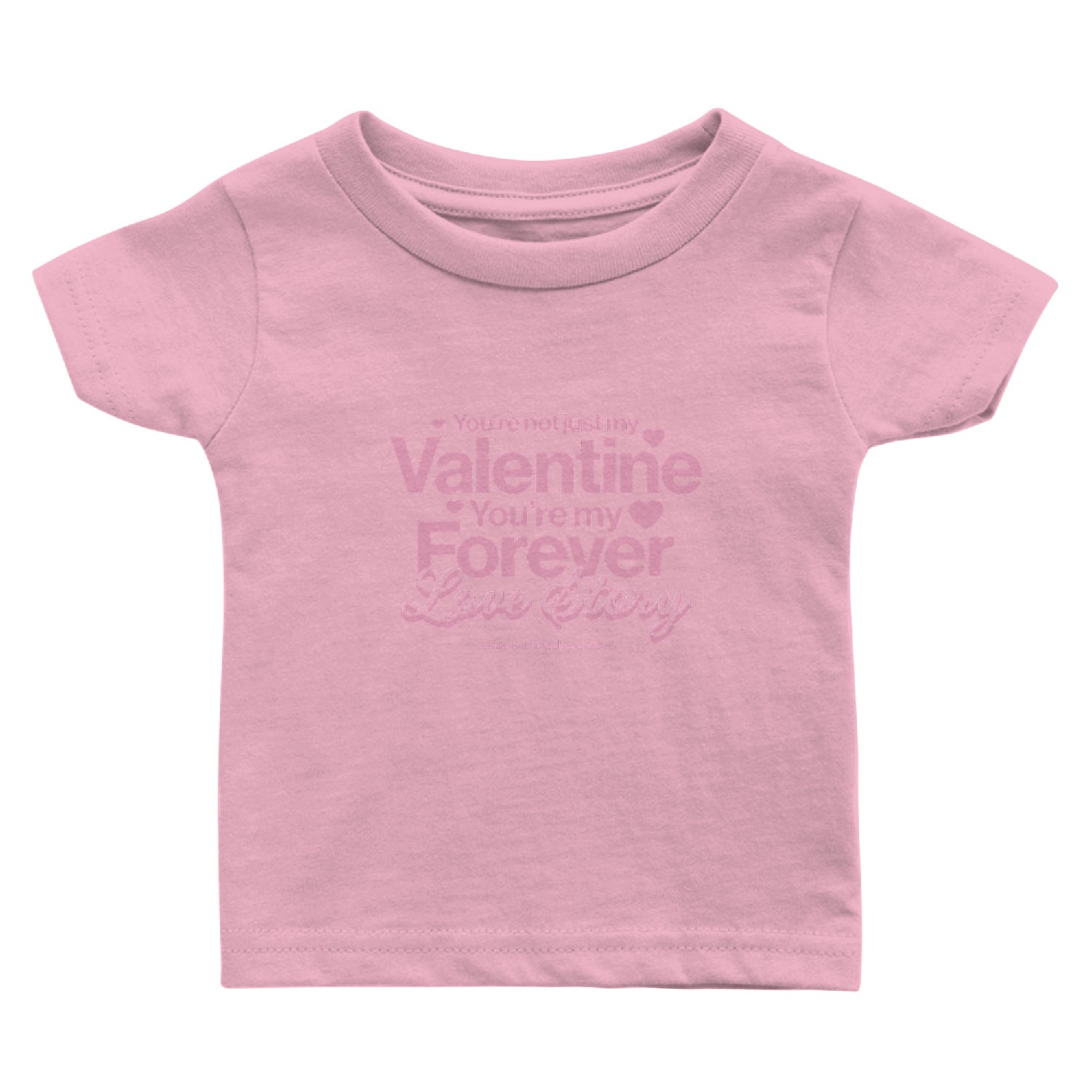 Forever Love Story Valentine Pink Hearts Romance Baby T Shirts