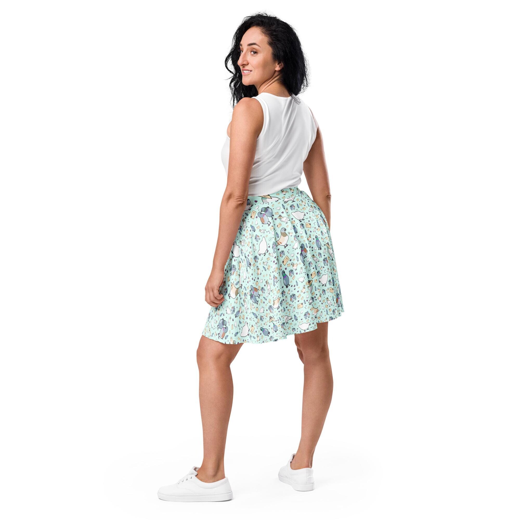 Cute Pigeon Skater Skirt