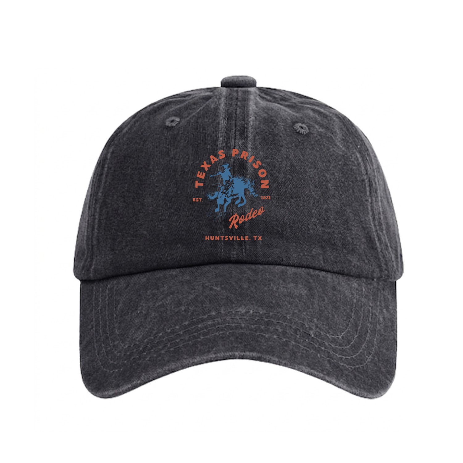 Texas Prison Rodeo Sunday In October Huntsville Tx Washed Denim Baseball Caps