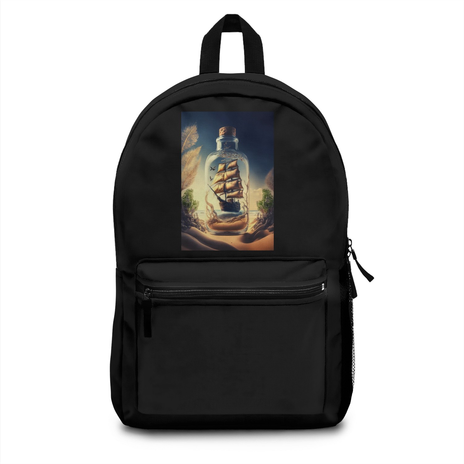 Galleon in a Glass Bottle Backpacks