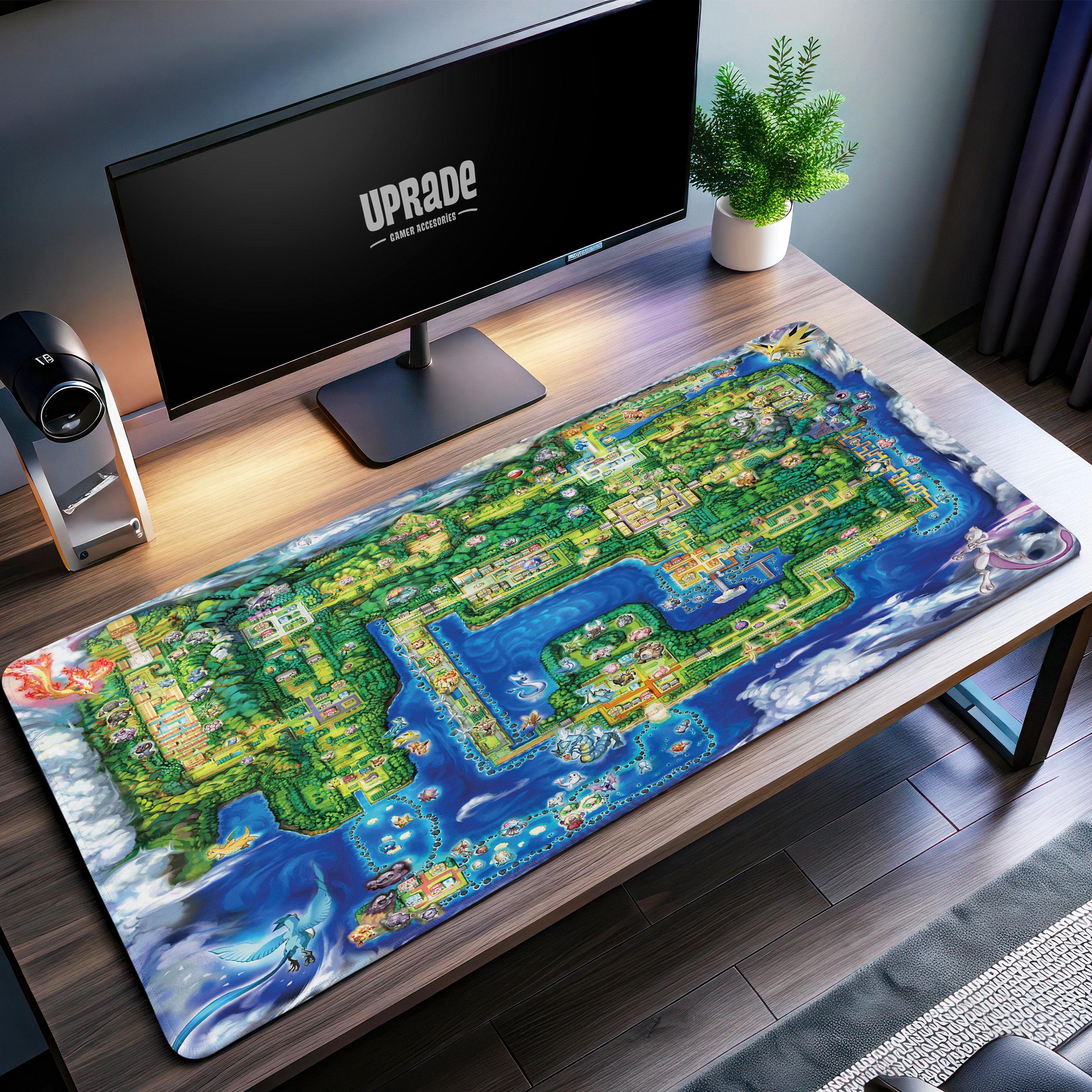 poket mons World Map Desk Mat, Vibrant Game Map Gaming Pad, Essential Trainers Guide Gift