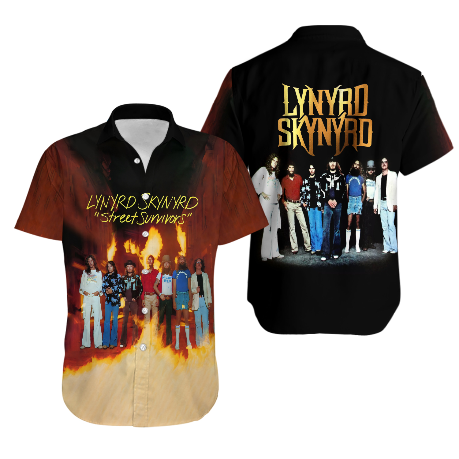 Rock Band Lynyrd Skynyrd Street Survivors Hawaiian Shirt
