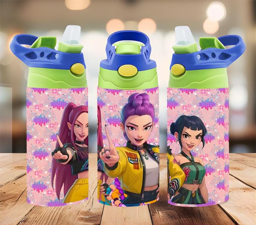 Huntrix Kpop Demon Hunter Kids Water Bottle, Back to School Gift, Gift For Girls/Boys