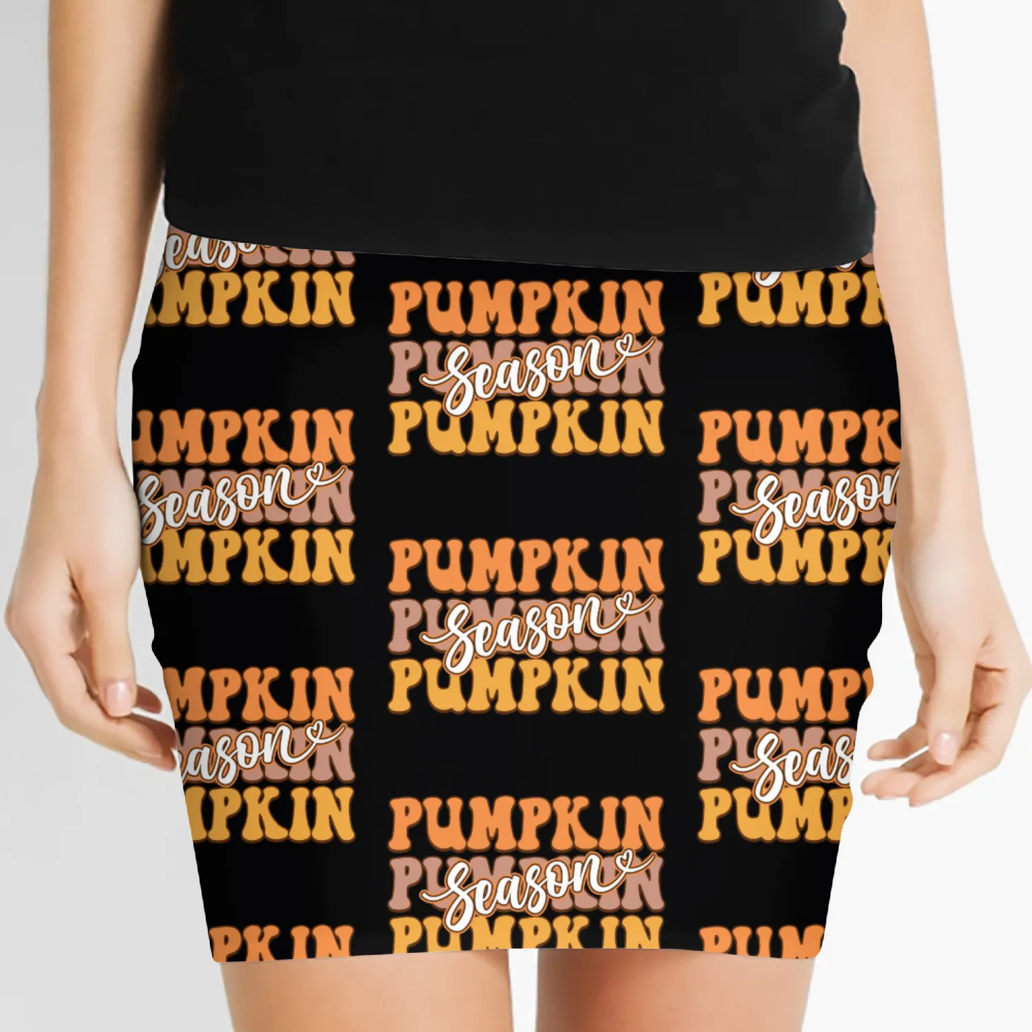 pumpkin season Women's Mini Skirts