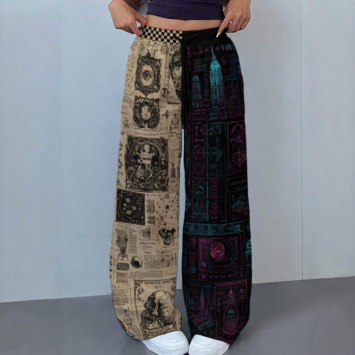Past & Future Collide Women's Leg Trousers, Women's Casual Pants