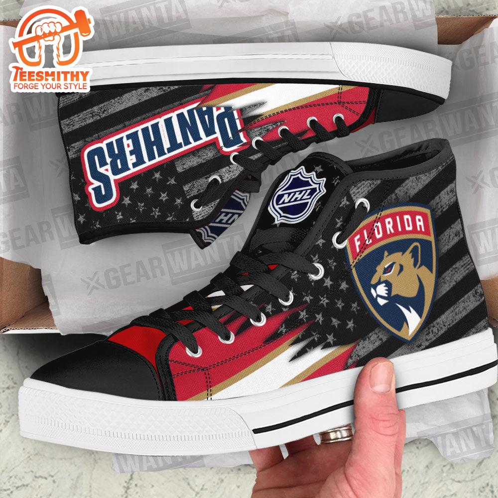 Florida Panthers High Top Shoes, American Flag Sneakers