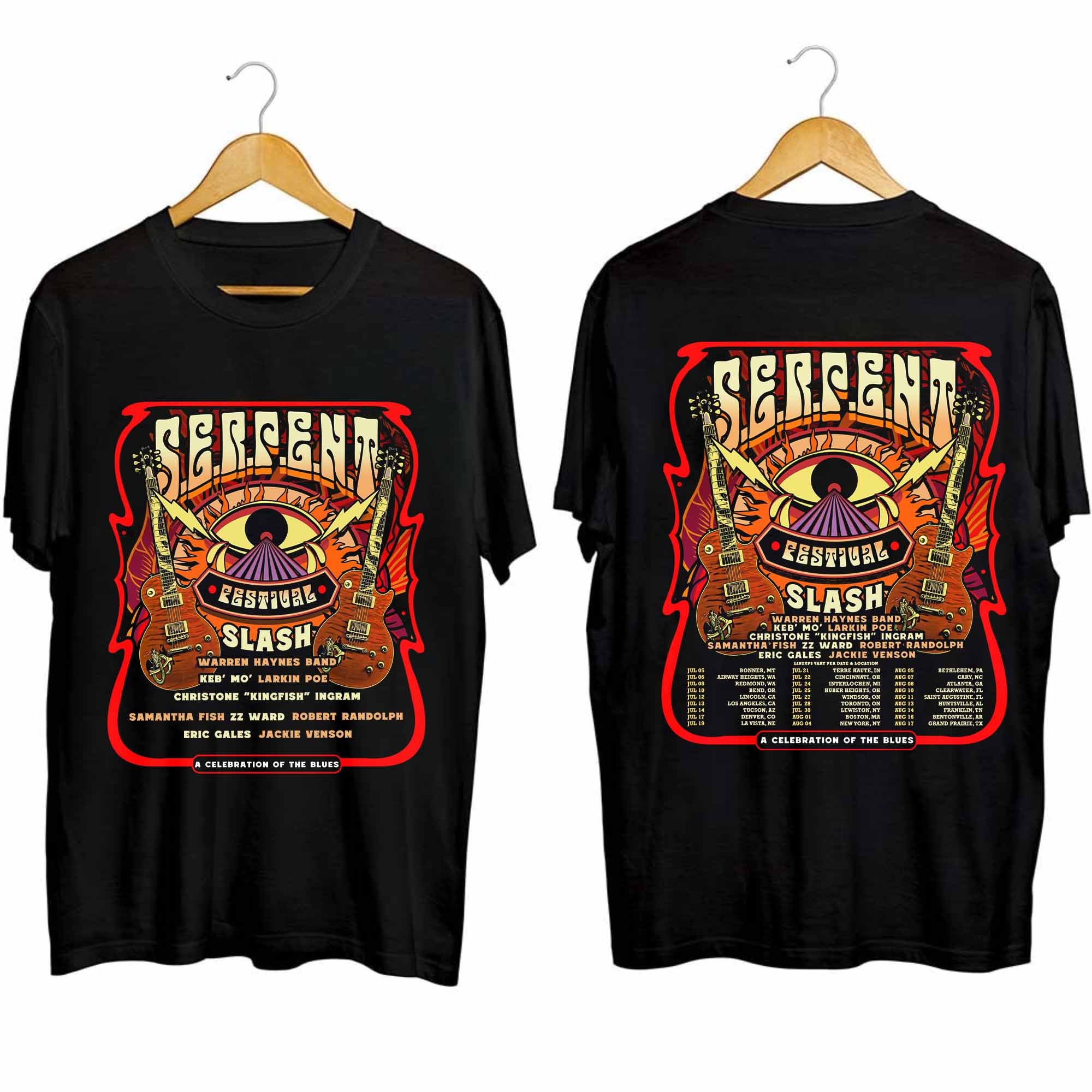 Slash - S.E.R.P.E.N.T Blues Festival 2024 Tour Double Sided Shirt