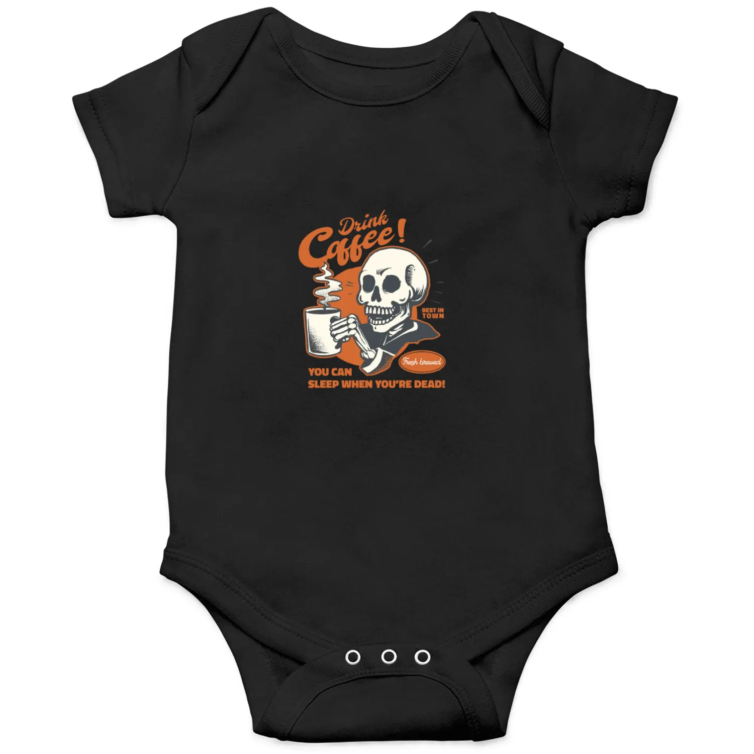 Skeleton Drinking Coffee Onesies