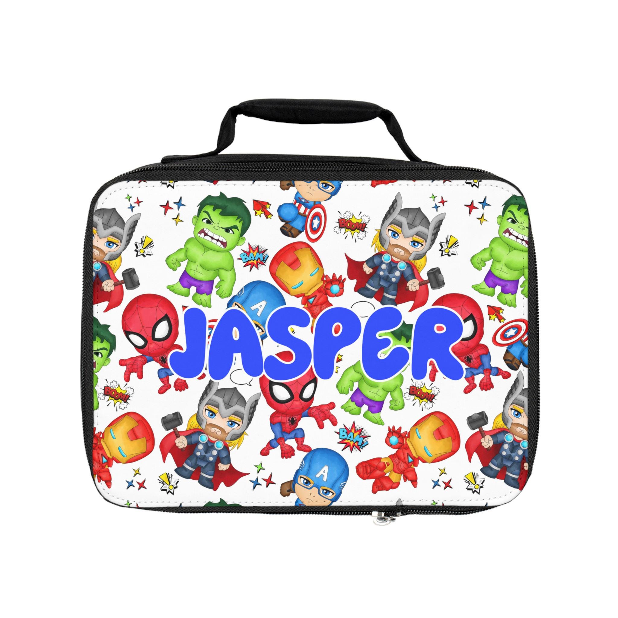 Personalized Super Hero Cartoon Lunch Bag