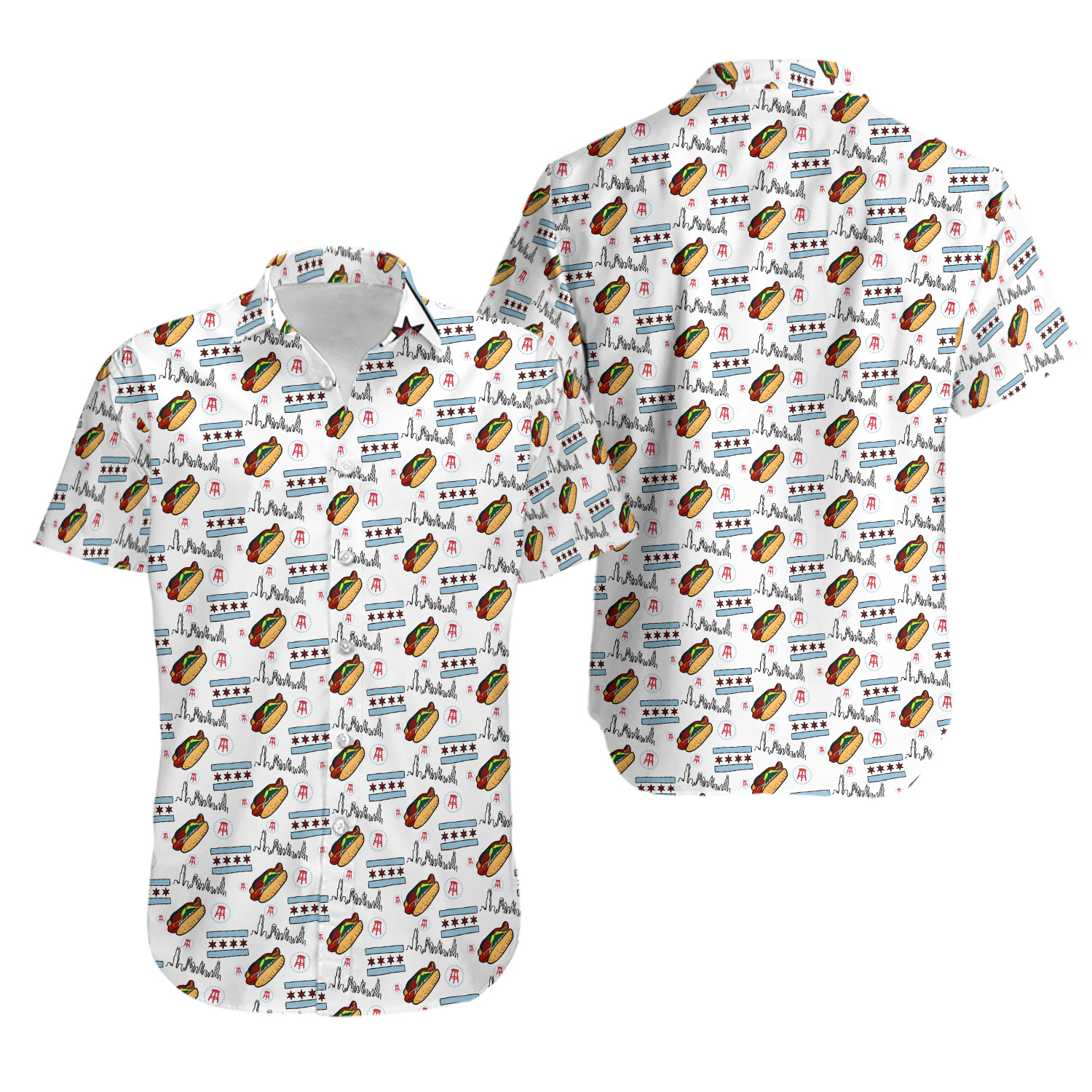 Tropical Bros X Barstool Chicago Hot Dog Hawaiian Shirt