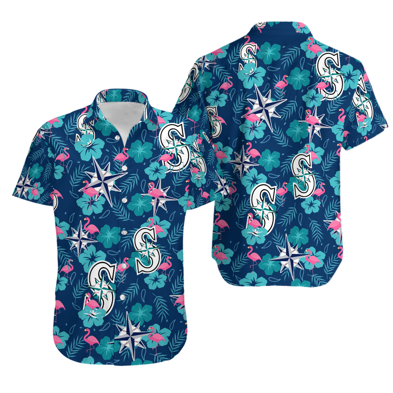 Mariners Hawaiian shirt, Hawaiian shirt Men's Hawaiian Shirt, Hawaiian Beach Shirt, Button Downs Shirt