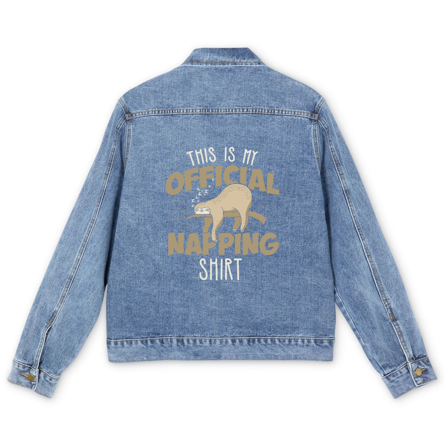 Sloth Nap Napping Sleep Sleeping Naps Napper Gift Men's Denim Jackets