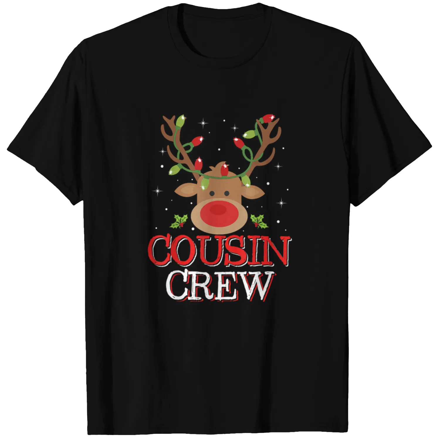 Christmas Cousin Crew Funny Reindeer T-shirt