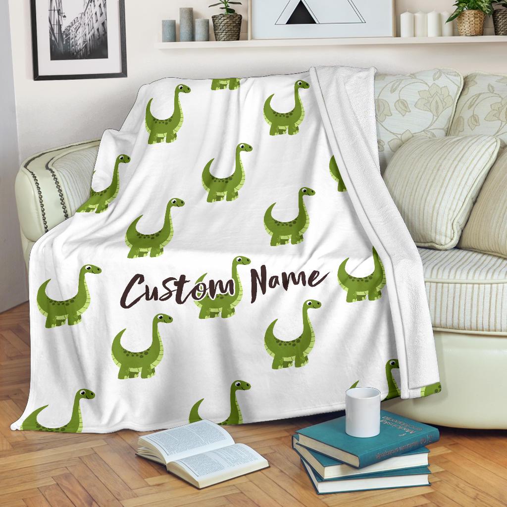 Brontosaurus Dinosaur Custom Name Blanket / Dinosaur Throw Blanket / Dinosaur Fleece Blanket / Cozy Blanket / Adult Kid Blanket / Dino Gift