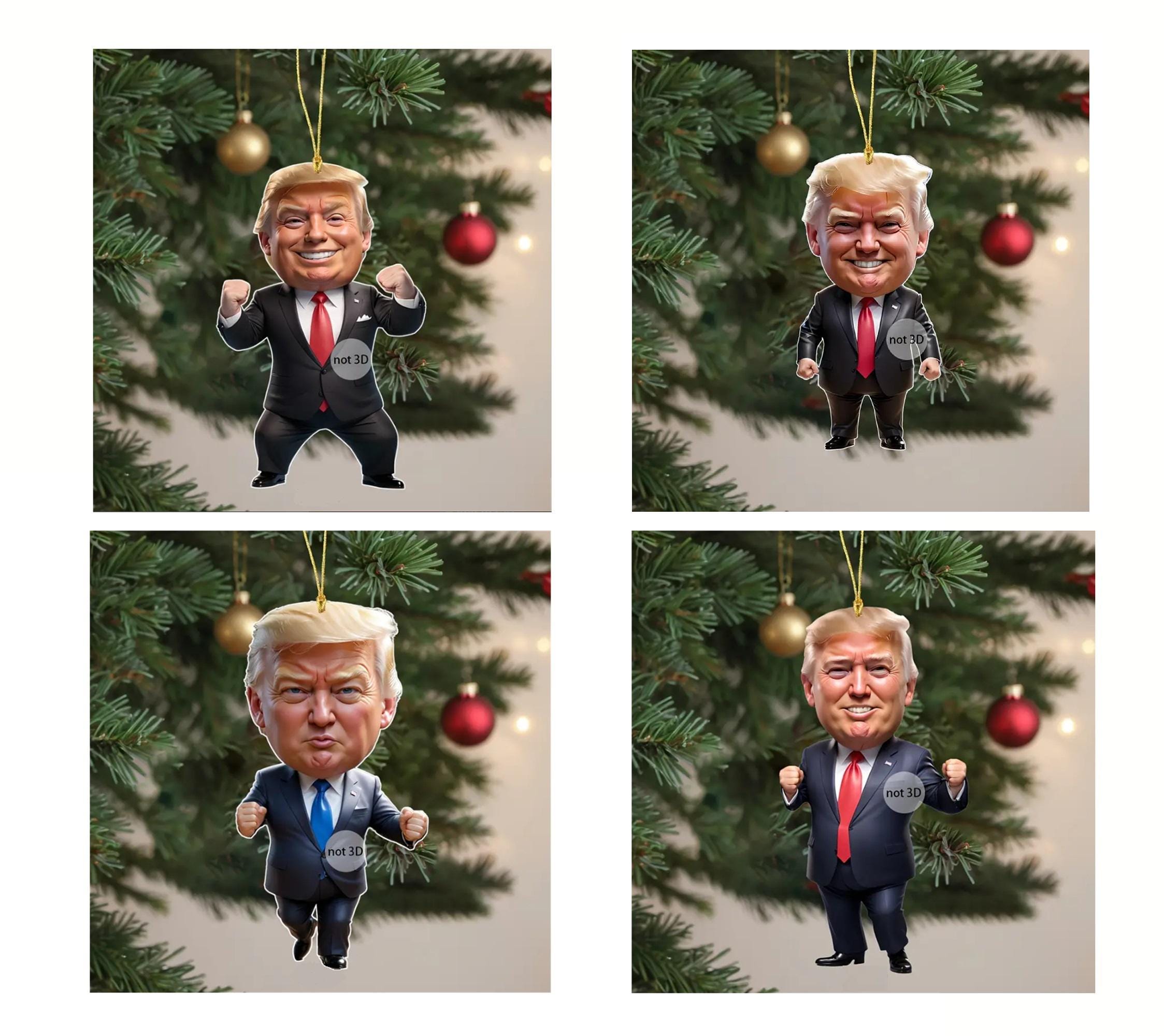 DONALD TRUMP Ornaments - 2D Acrylic Pendant - Decor for Car, Office or Christmas Tree - MAGA