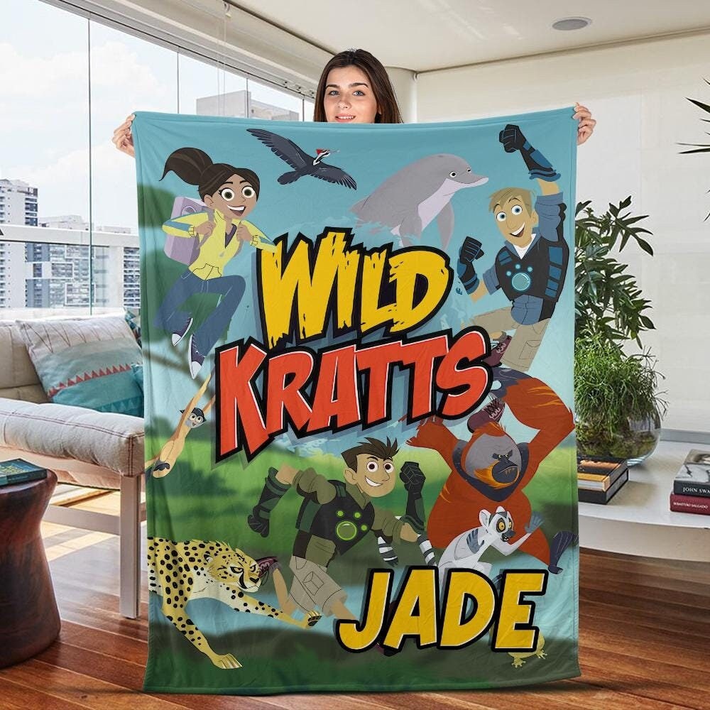 Customized Wild Kratts Quilt Blanket, Wild Kratts Birthday Party, Wild Kratts Gift, Cartoon Blanket, Birthday Gifts for Baby