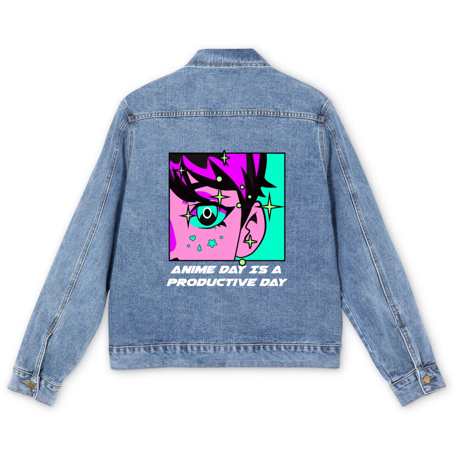Anime Day Is a Productive Day Japanese Anime Lover Men's Denim Jackets