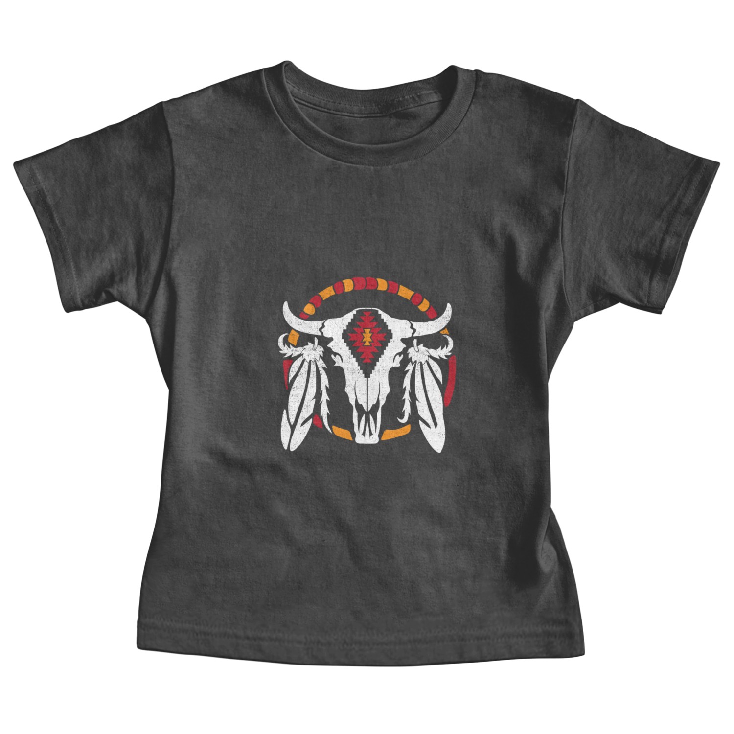 Aztec Pattern Cow Skull Cowboy Indian Mexican Baby Tees