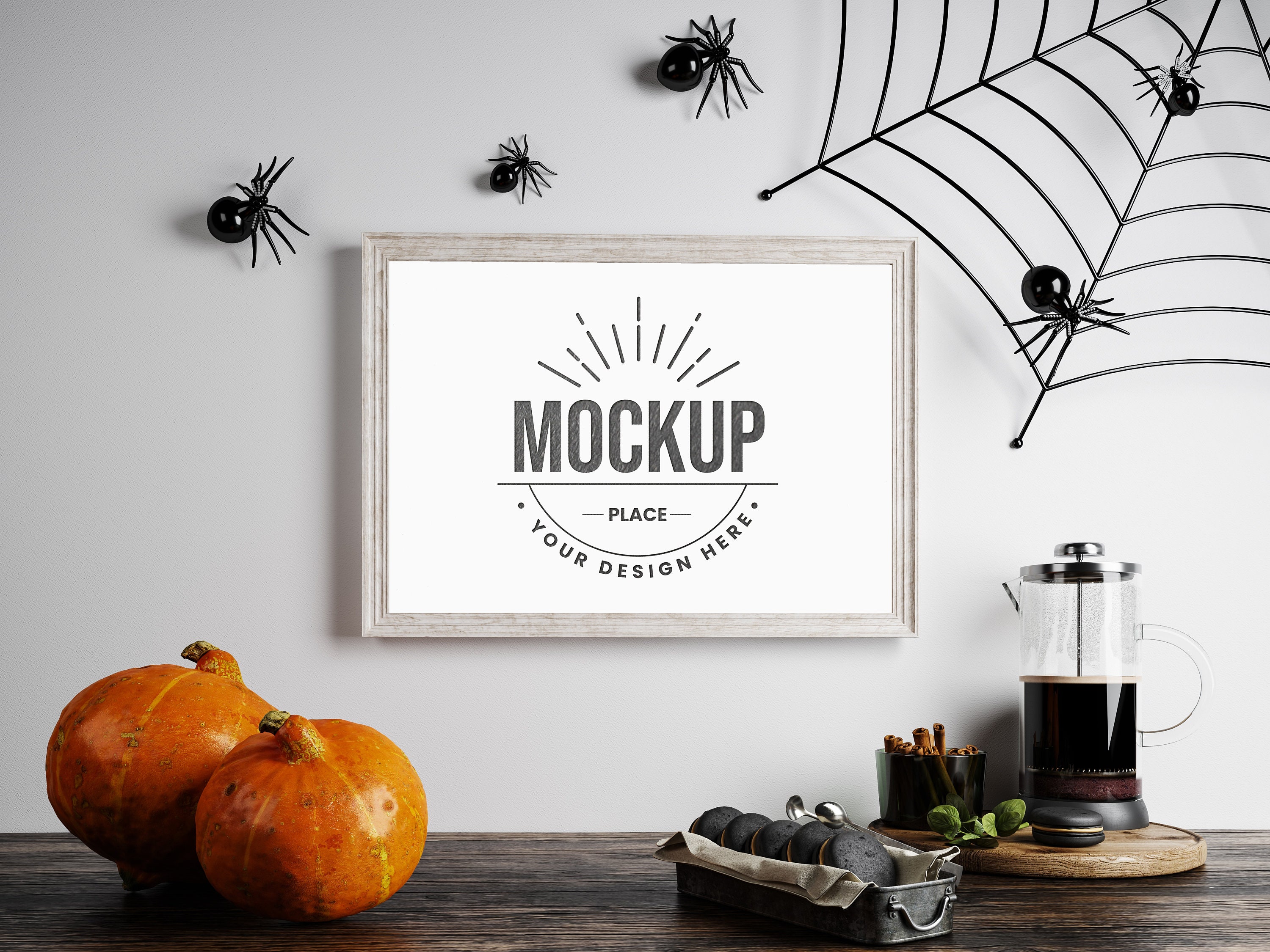Frame Mockup, Halloween Mockup, Halloween background, Halloween frame
