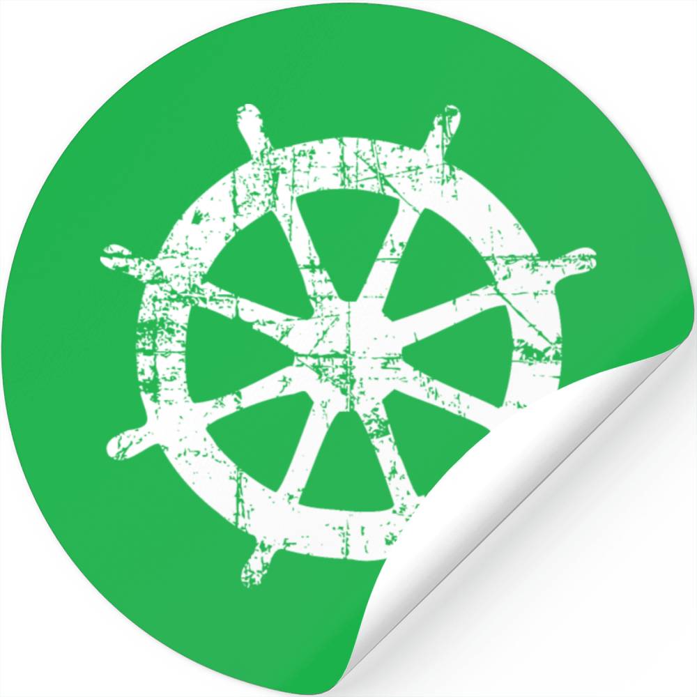 Steering Wheel (Antique White) Boat & Sail Stickers