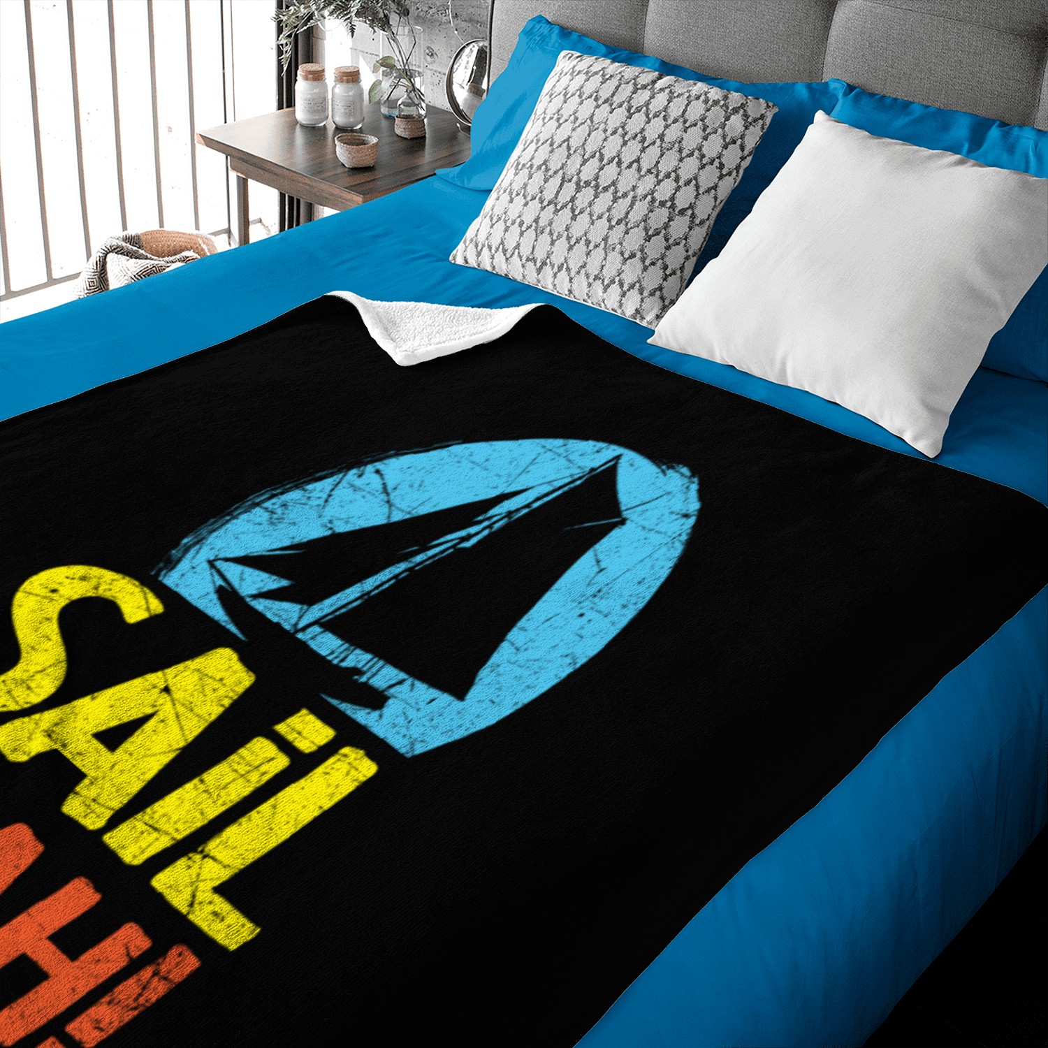 Sail Yeah Ship Captain Seafarer Nautical Sailor Baby Blankets