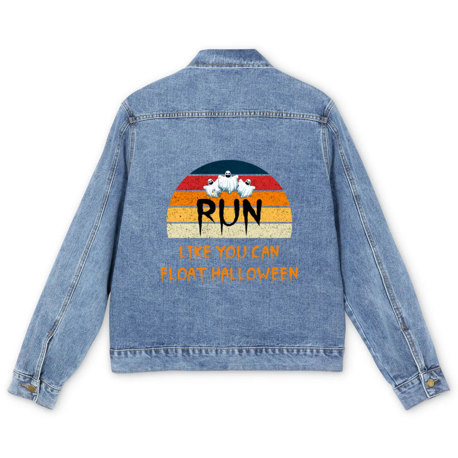 Run like you can float haloween Men's Denim Jackets