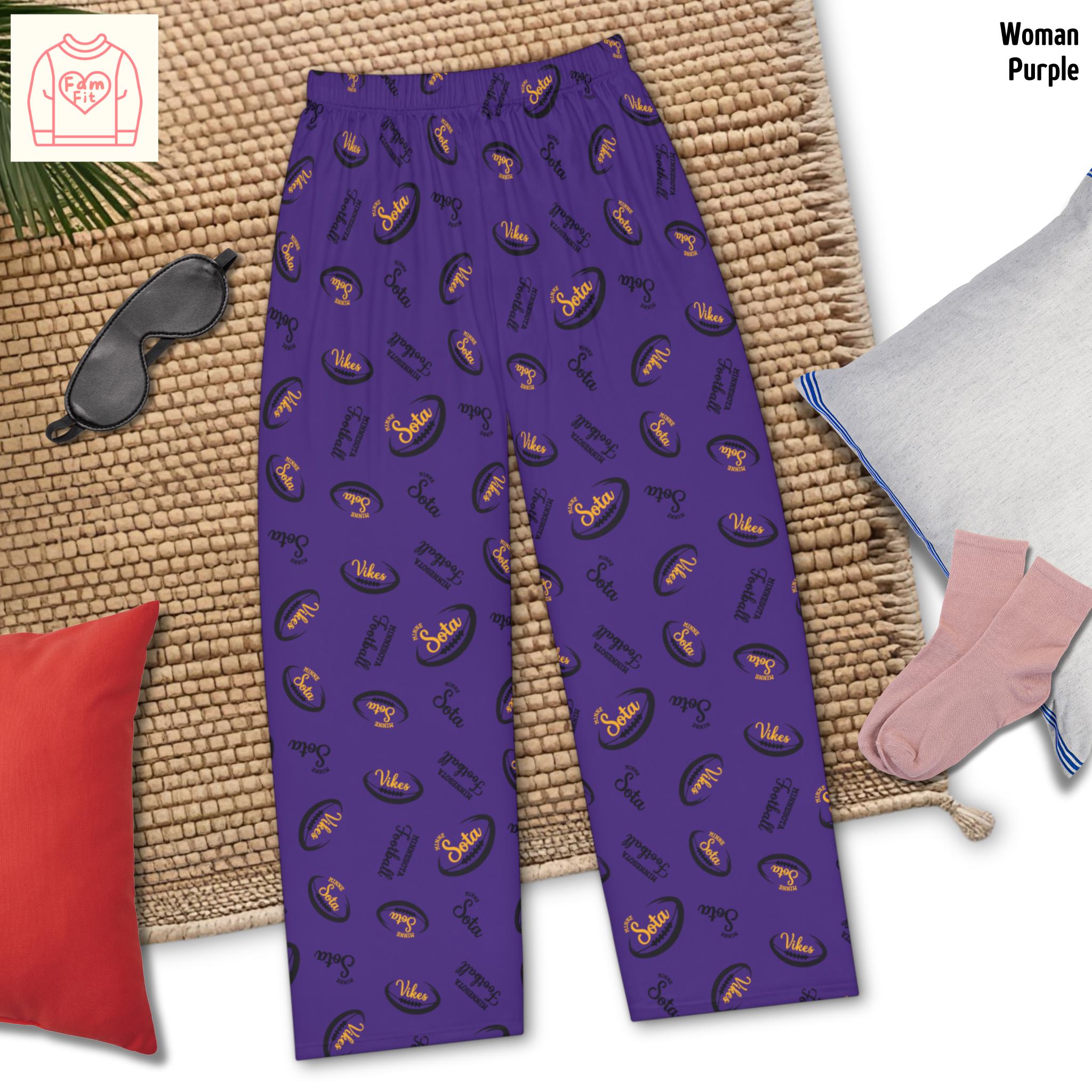 Minnesota Football Women's Pajama Pants, Vike Fan Gift, Vikes Pajamas for Women