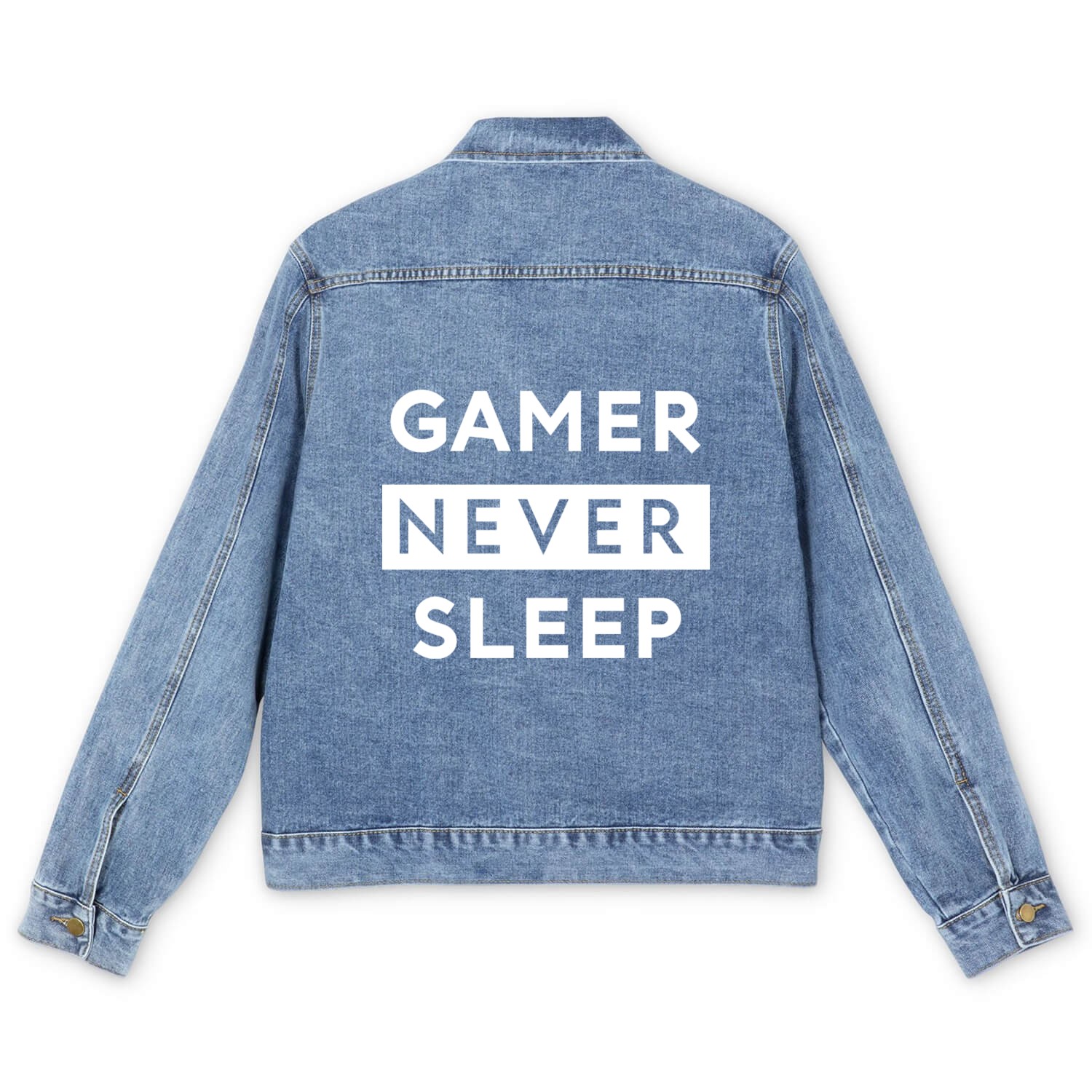 Gamer Never Sleep green Men's Denim Jackets