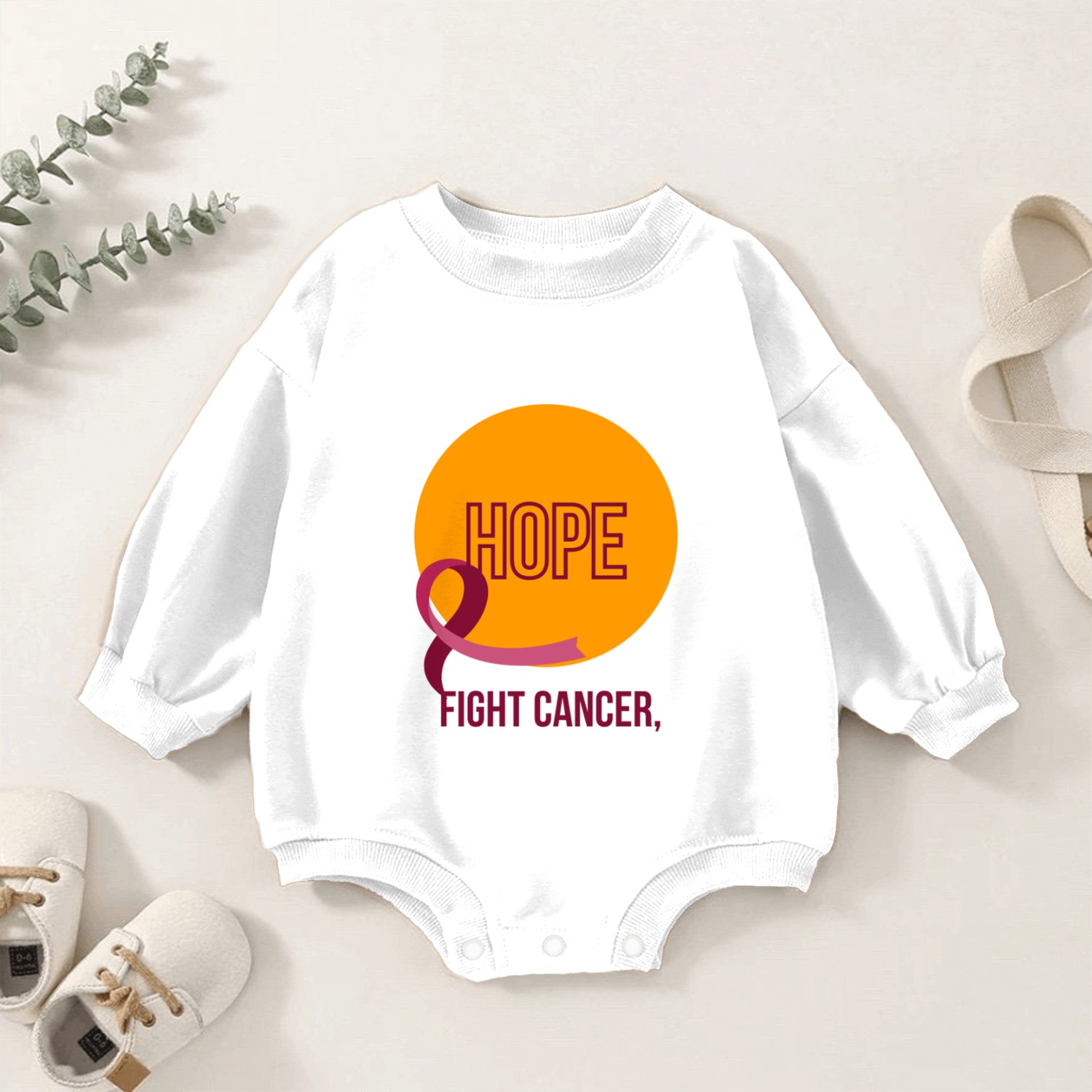 Hope and Fight Against Cancer Baby Romper Sweatshirts
