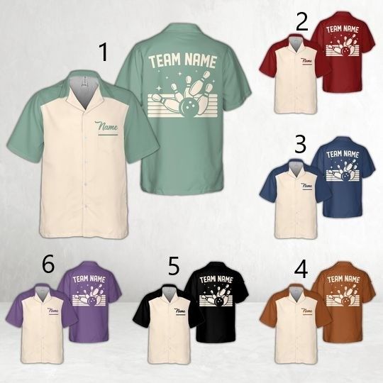 Personalized Bowling Pocket Hawaiian Shirt, Custom Name Bowling Player Button Up Shirt, Retro Bowling Team Shirt, Gifts For Bowling Lovers