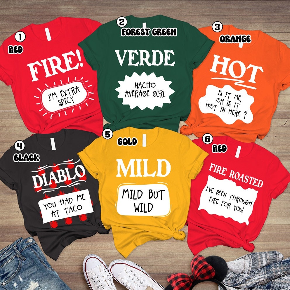Hot Sauce Shirt | Group Taco Sauce Shirts | Taco Sauce Costume | Matching Family Costume Shirts | Office Party Shirts | Hot Sauce Gift